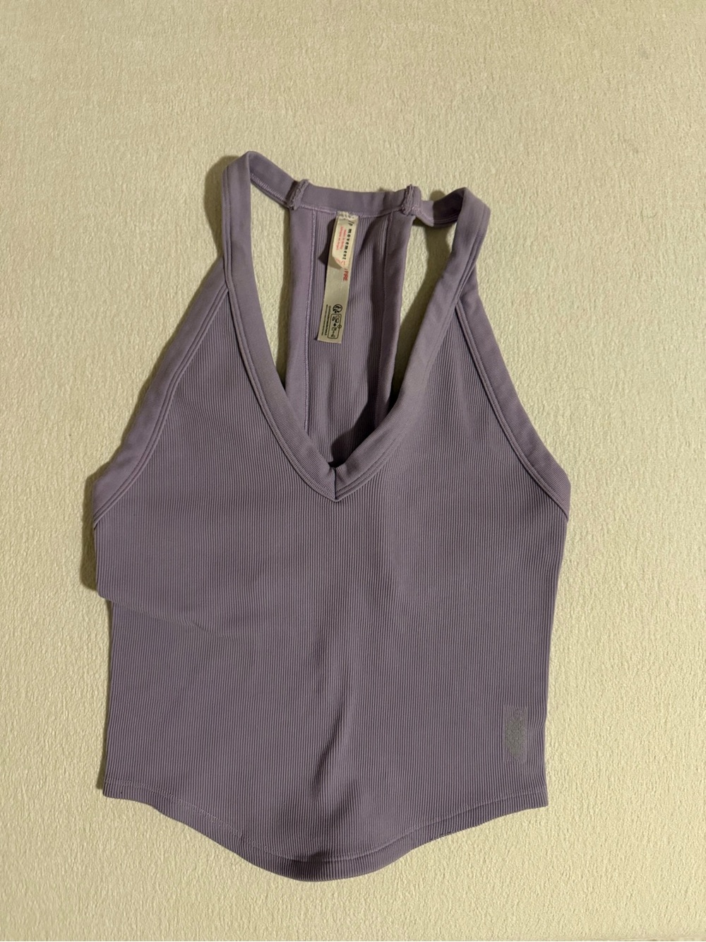 FP Movement Women's Lavender Ribbed V-Neck Tank Top
